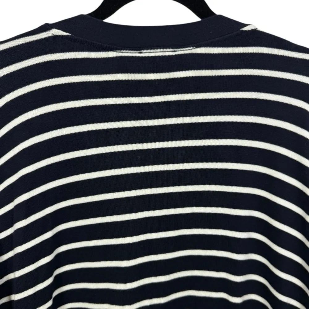 Talbots Striped Button Down Cardigan Sweater‎ Navy Size 3XP Nautical Preppy - Image 6