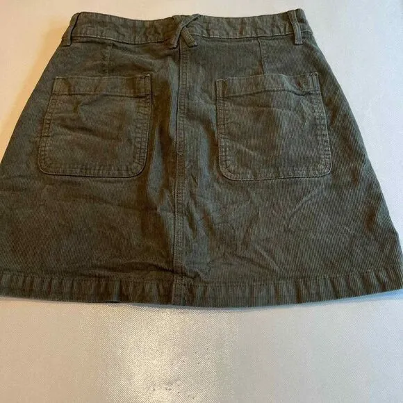American Eagle Womens Olive Green‎ Size 2 Corduroy Button-Front Mini Skirt - Image 8