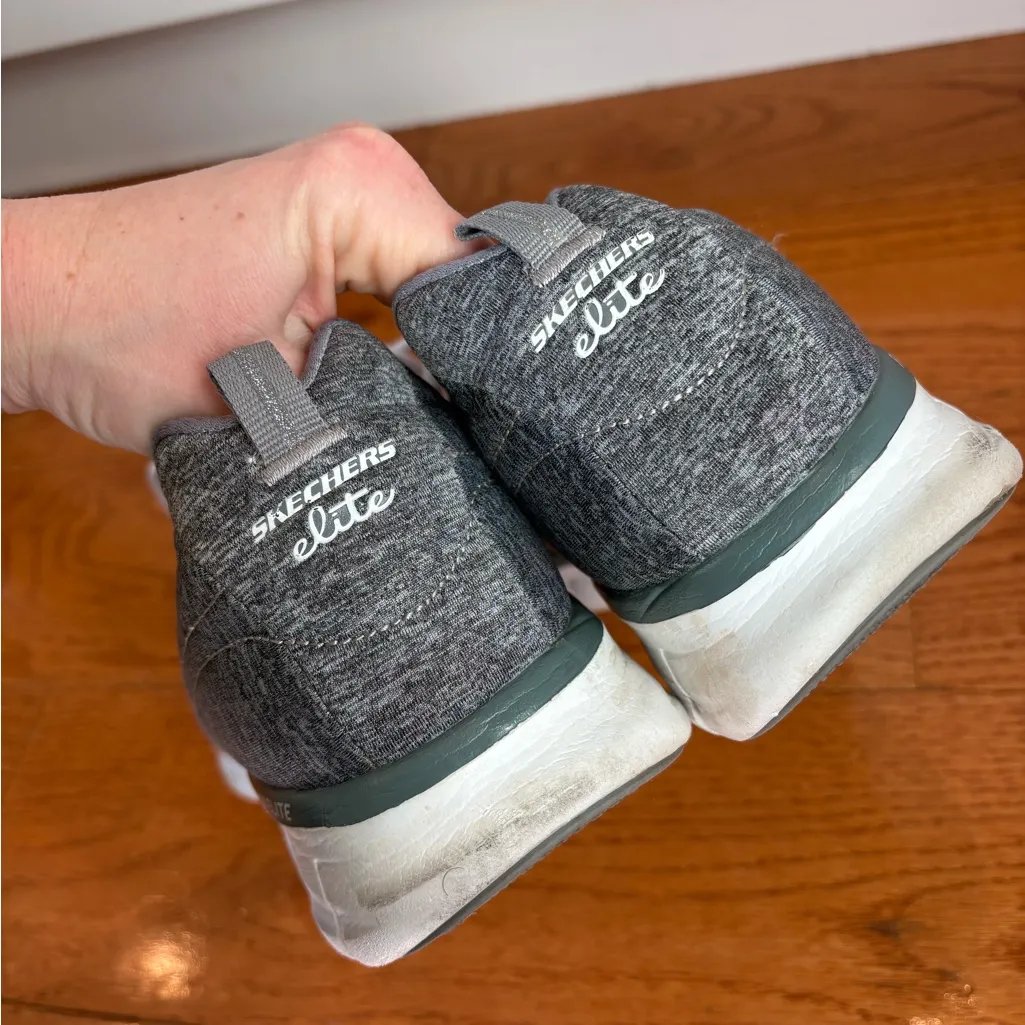 Skechers Elite Memory Foam Gray Lace-Up Walking Sneakers – Women’s 10 - Image 4