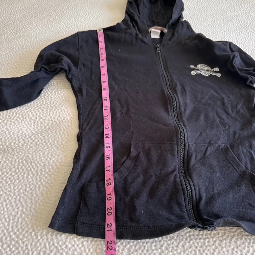 Atlantis Paradise Island Bahamas Black Skull Bejeweled Zipped Hoodie Jacket XL - Image 9