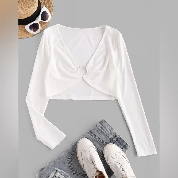 Zaful long sleeve crop top NWT - Image 2