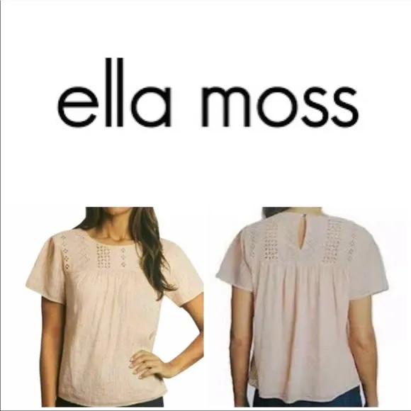 Ella Moss Brianne Peach Popover Top XXL - Image 2