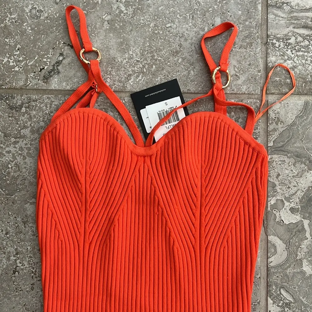 NICHOLAS Jules Ribbed Knit Dress, Revolve, Wallflower/Orange Size S New w/Tag - Image 7