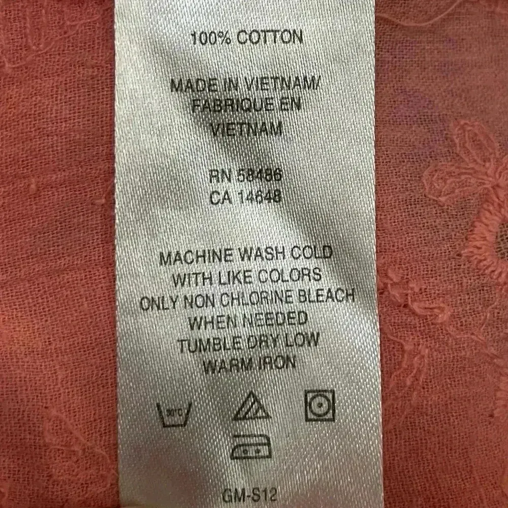 White Sierra‎ Peach Lightweight Casual 100% Cotton Top - Image 6