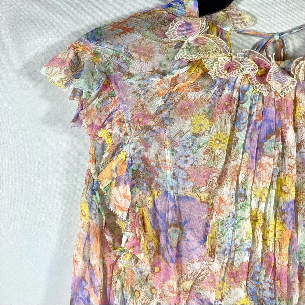 Zimmermann Butterfly Floral Print Top Multi Meadow US 8 NWT - Image 16