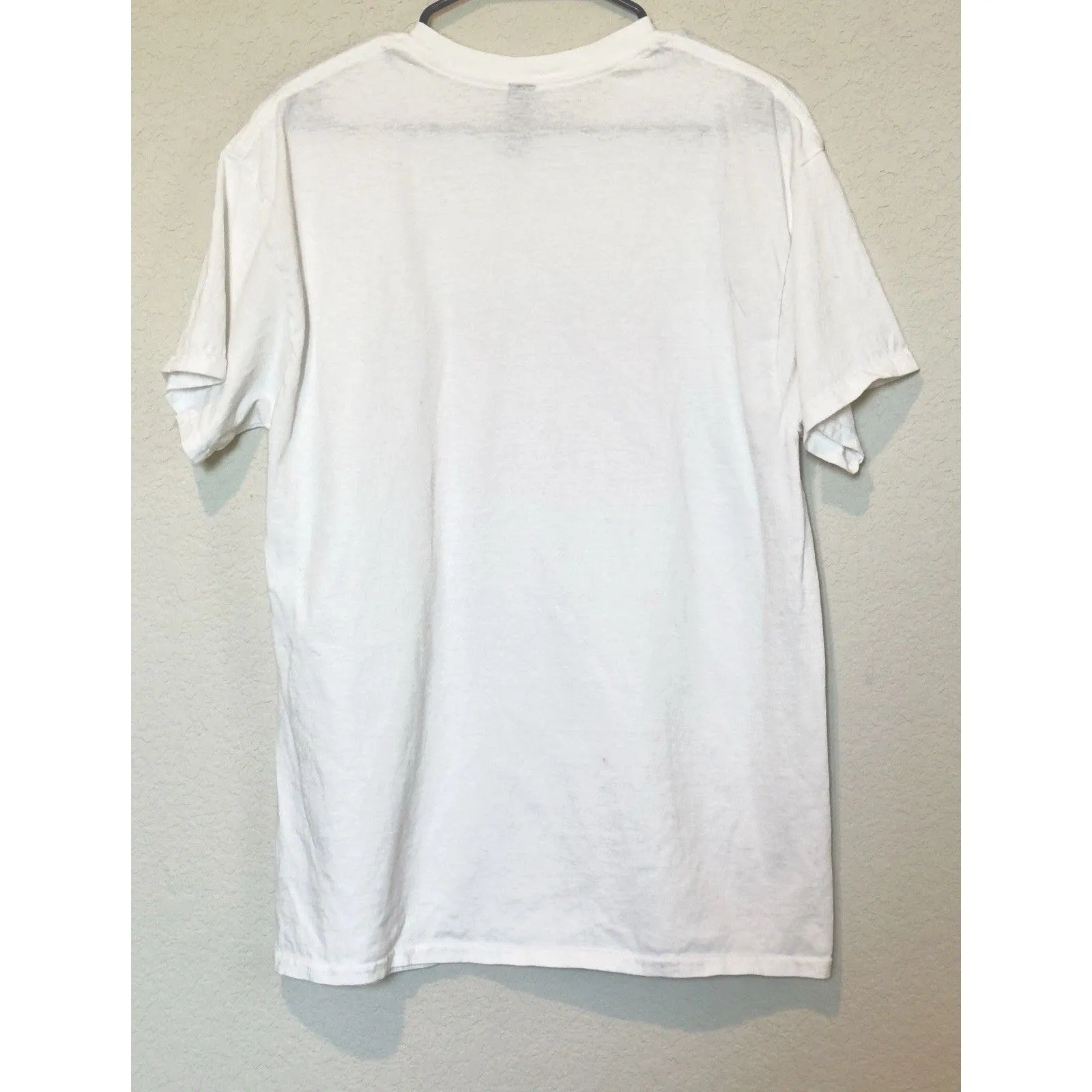 GILDAN T Shirt Men's Large White Short Sleeve Custom American Flag 100% Cotton - Image 3