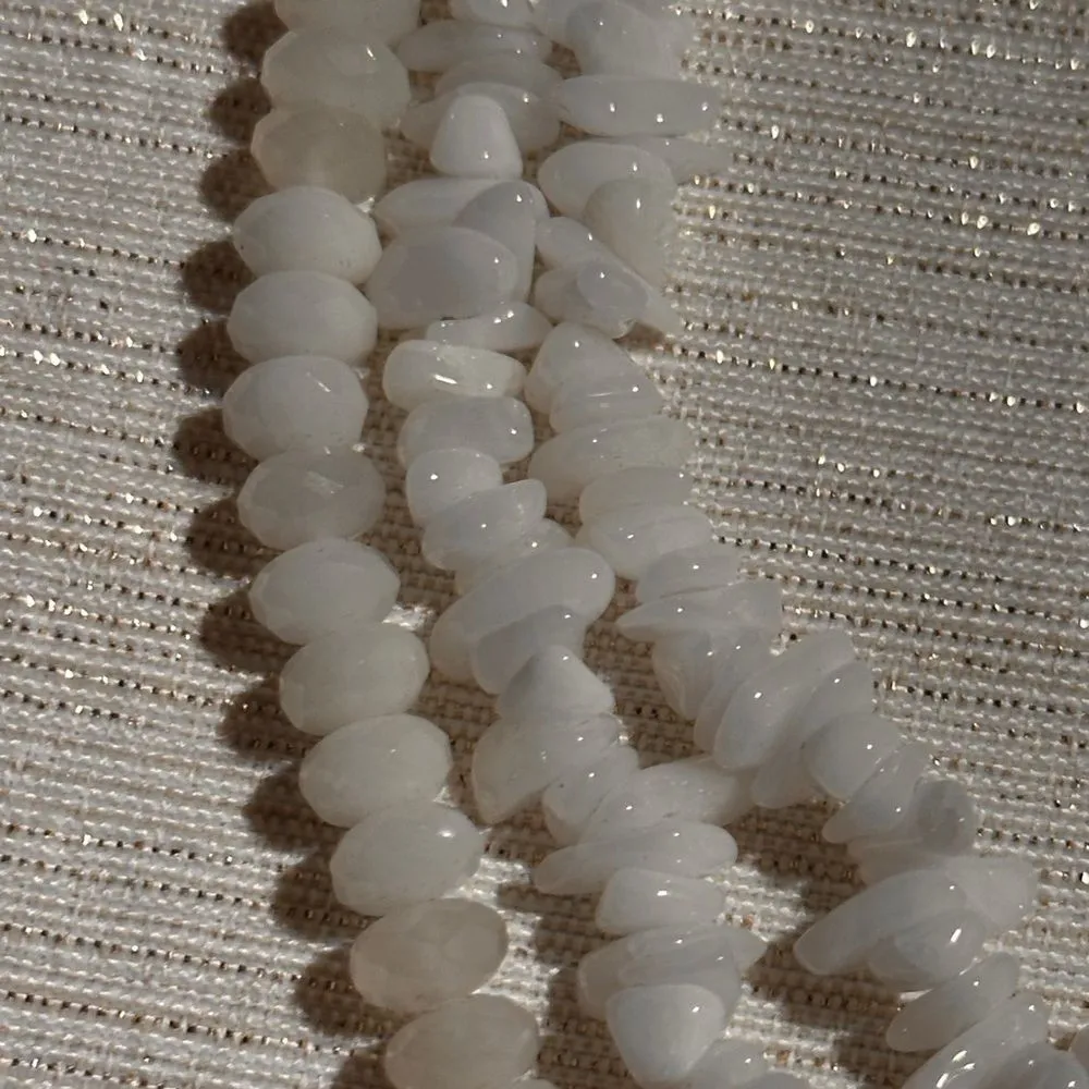 Three Strand Cross Necklace White - Image 5