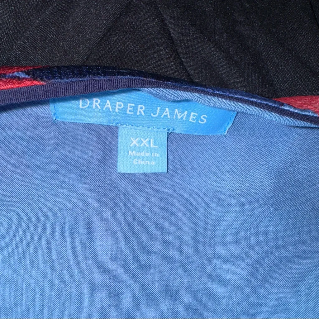 Draper James Women’s Blue & Red Floral V-Neck Wrap Short Sleeve Dress Womens XXL - Image 9