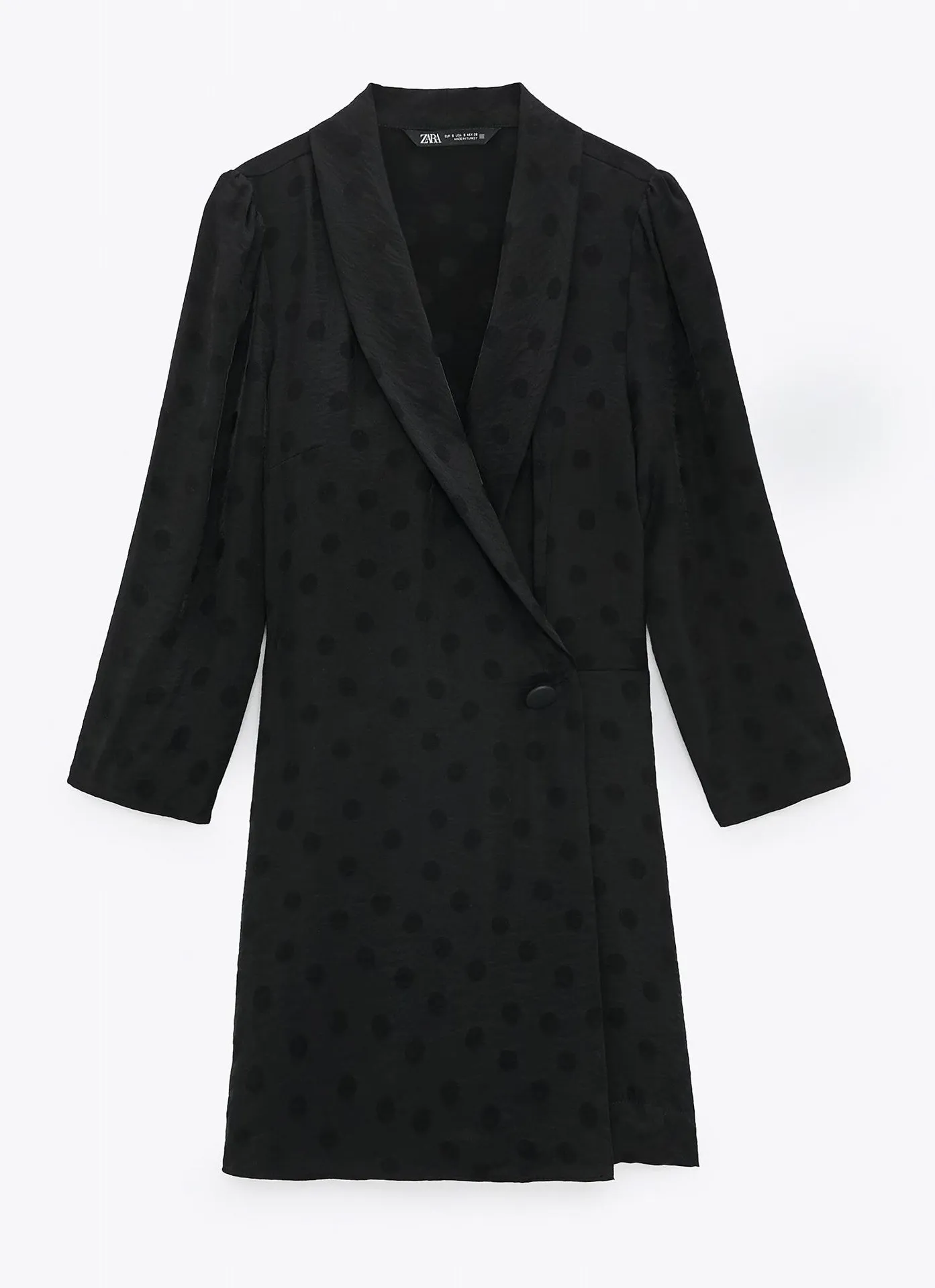 Black Polka Dot Jacquard Mini Jumpsuit Blazer - Image 2