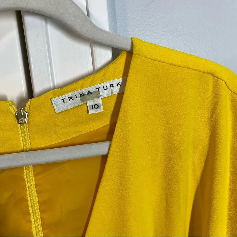 Trina Turk Kai Yellow Jumpsuit Size 10‎ fun playful office business casual event - Image 6