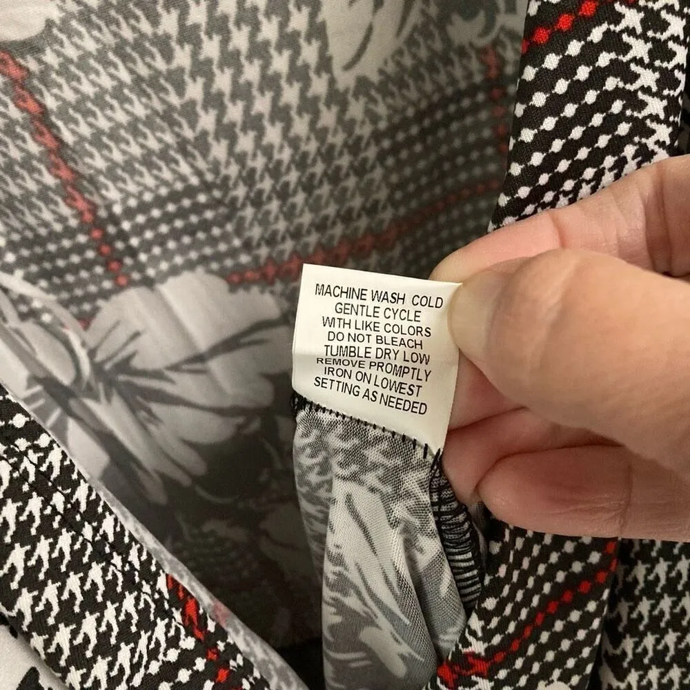 NY Collection Surplus V-neck Floral Houndstooth Sleeveless Jumpsuit women’s 2XP - Image 10