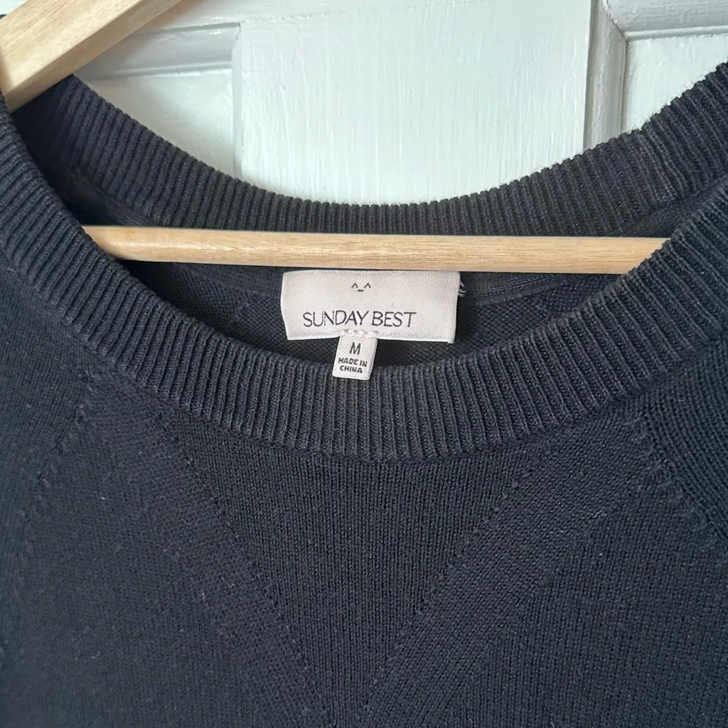 Aritzia Sunday Best Tolle Black Ballet Knit Sweater Mini Dress Size M - Image 3