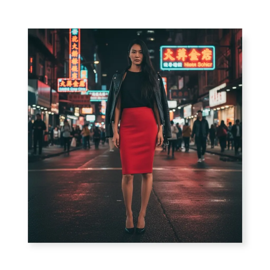 St John Collection ♔ By Marie Grey ♔ Santana Knit Skirt ♔ Rich Orange Red ♔ 6 - Image 2