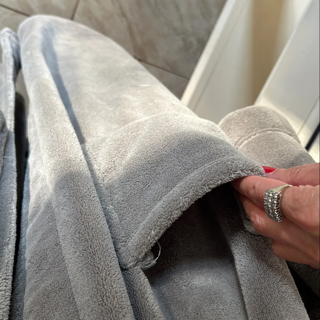 RH LUXURY PLUSH LONG ROBE men’s grey unisex XL comfy warm loungewear Gray - Image 6