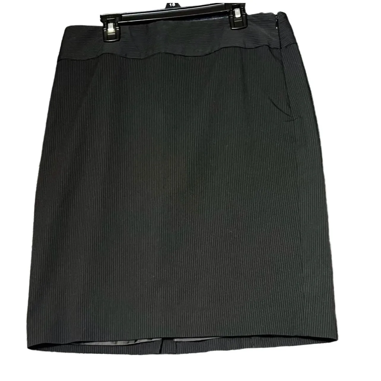 Liz Claiborne Pencil Skirt Womens 6 Black Pinstripe Career Office Professional - Image 2