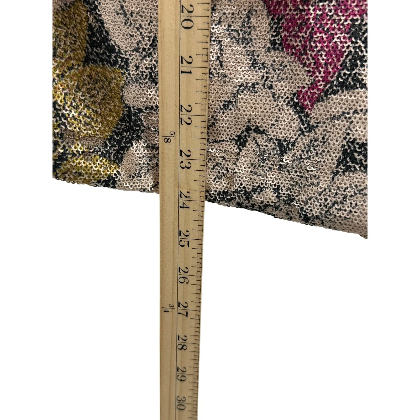 Anthropologie Sequin Floral Puff Sleeve Blouse Top Metallic Holiday Party US 10 - Image 10