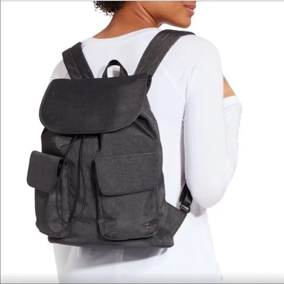 Calia by Carrie Underwood Grey Nylon Fold Over Backpack Gray - Image 2
