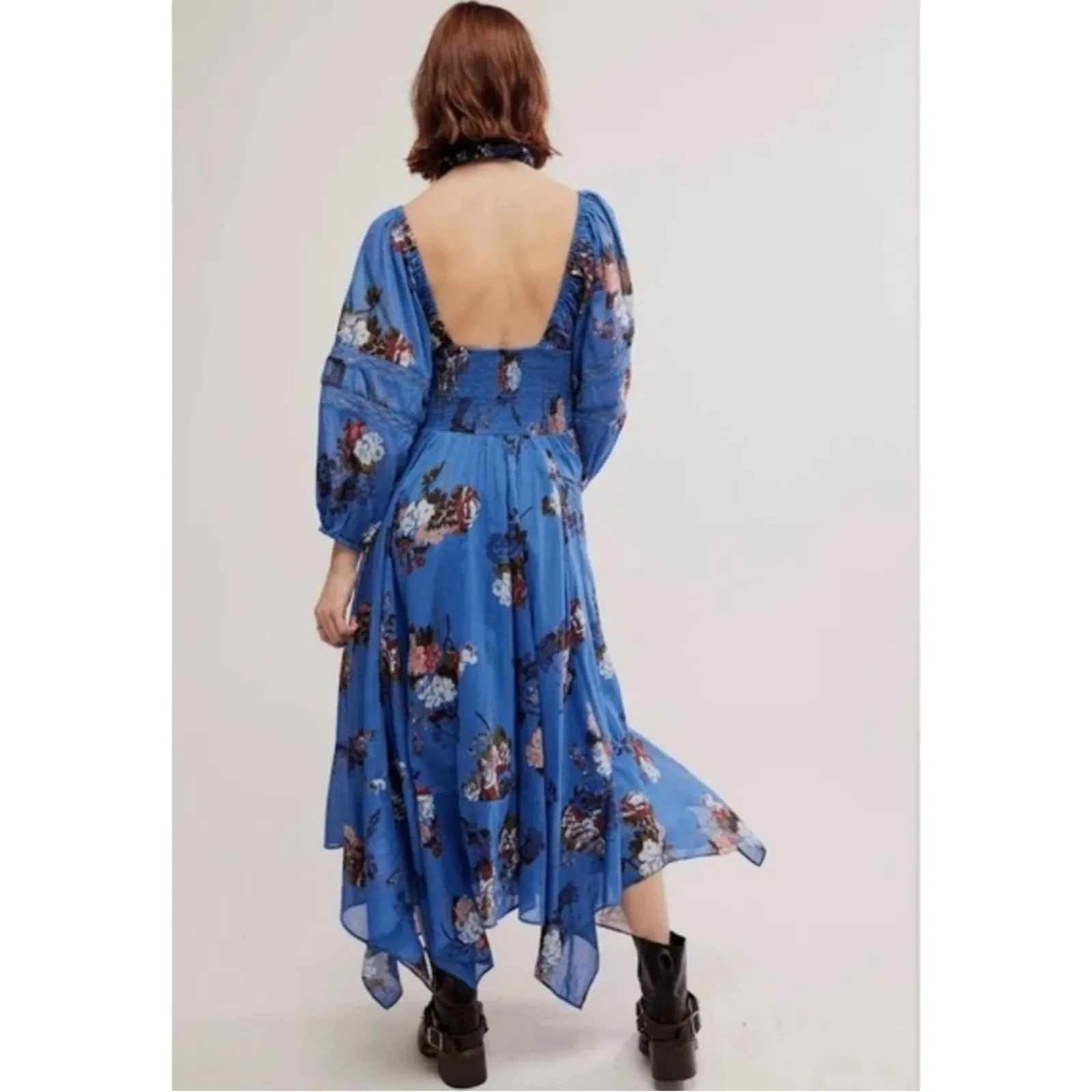 Free People Bohemian Witchy Fairy Morning Glory Maxi Dress Bluebell Medium NWT - Image 6