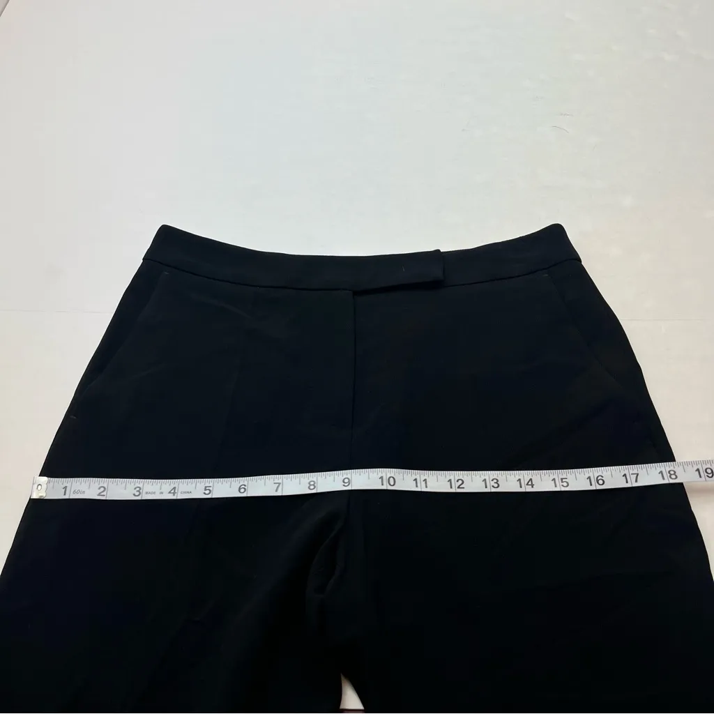 MaxMara Straight Leg Pants Women Size 8 Black Side Buttons Triacetate Polyester - Image 8