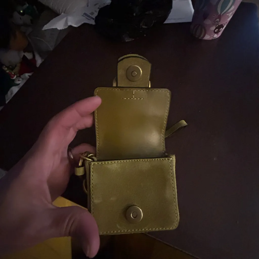 Tory Burch Sawyer mini bag key fob in suede with an oversized buckle and wristle - Image 6