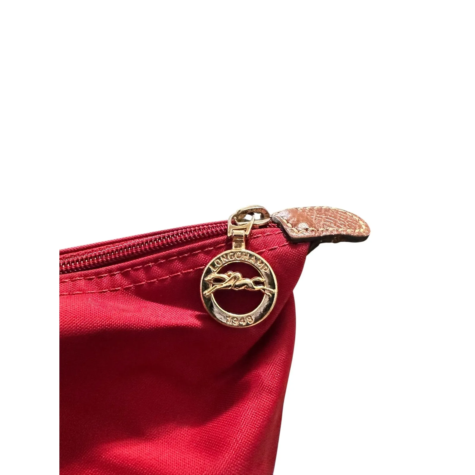 Longchamp‎ Le Pliage Large Tote Bag Red Nylon Shoulder Bag - Image 6