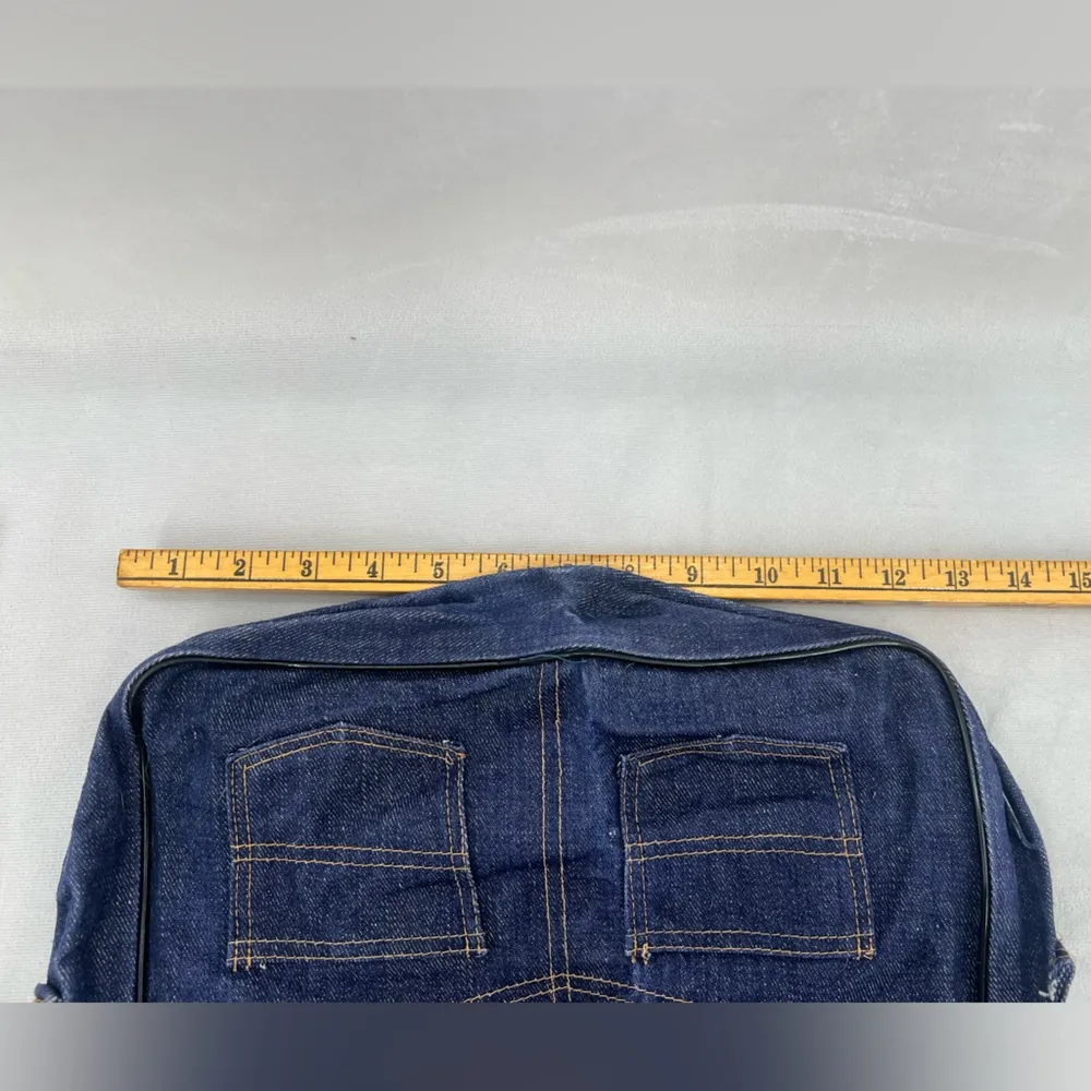 Vintage Denim Shoulder Bag Blue - Image 7