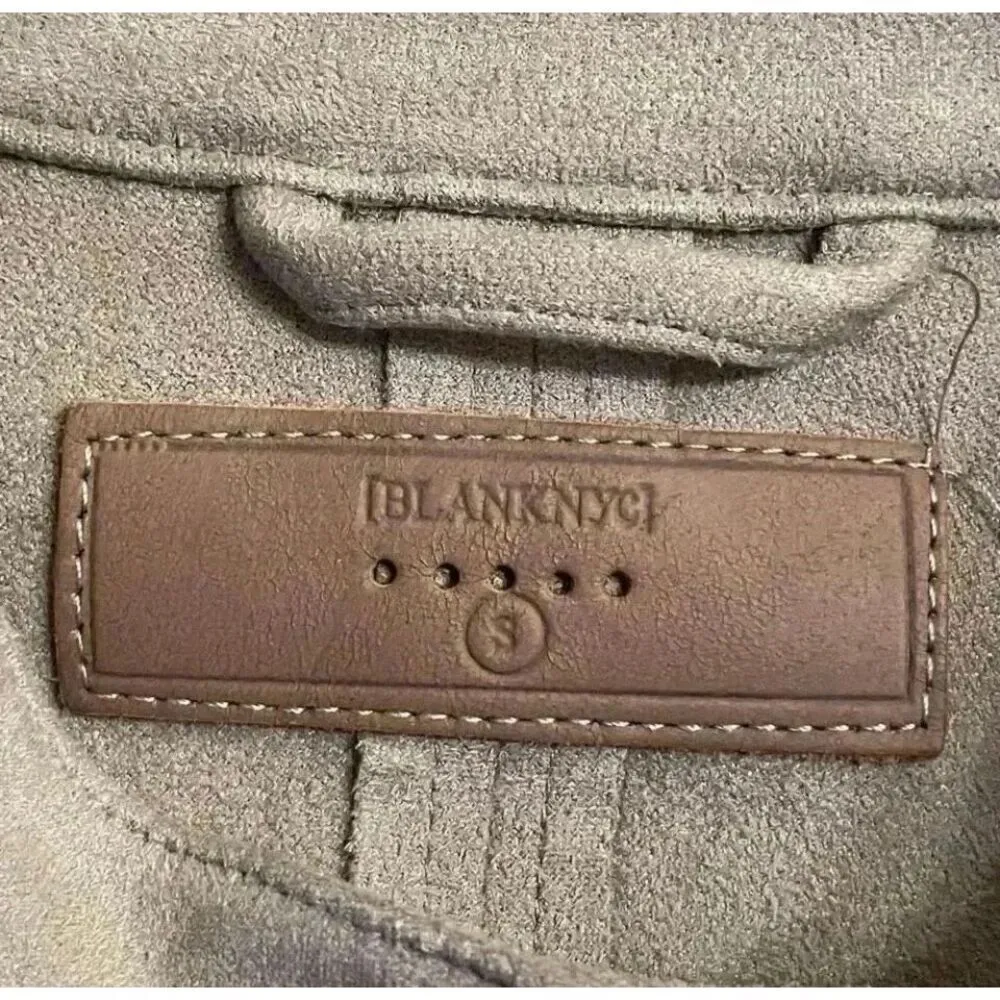 BLANKNYC Faux Suede Moto Bomber Jacket Vapor Nordstrom Grey Women’s SZ S Gray - Image 11