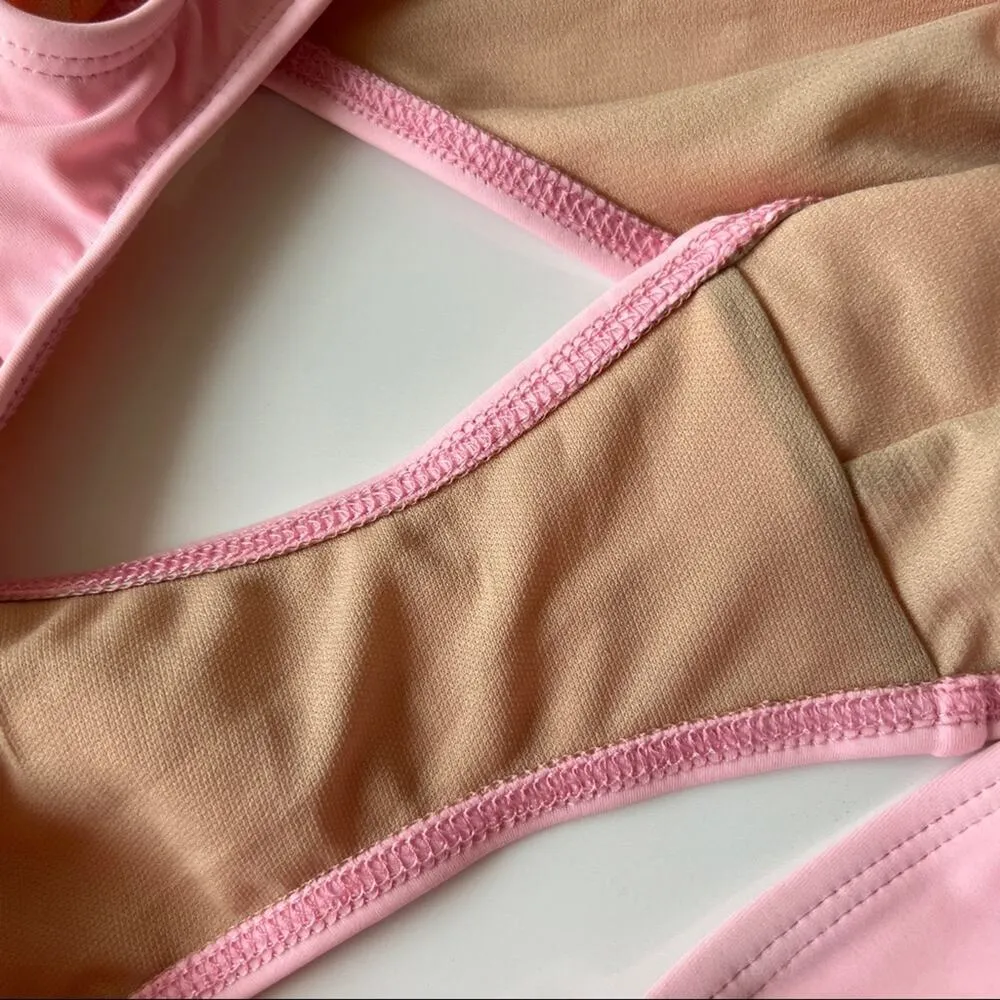 Mint Swim One Piece Cut Out Swimsuit in Pale Pink - Image 6