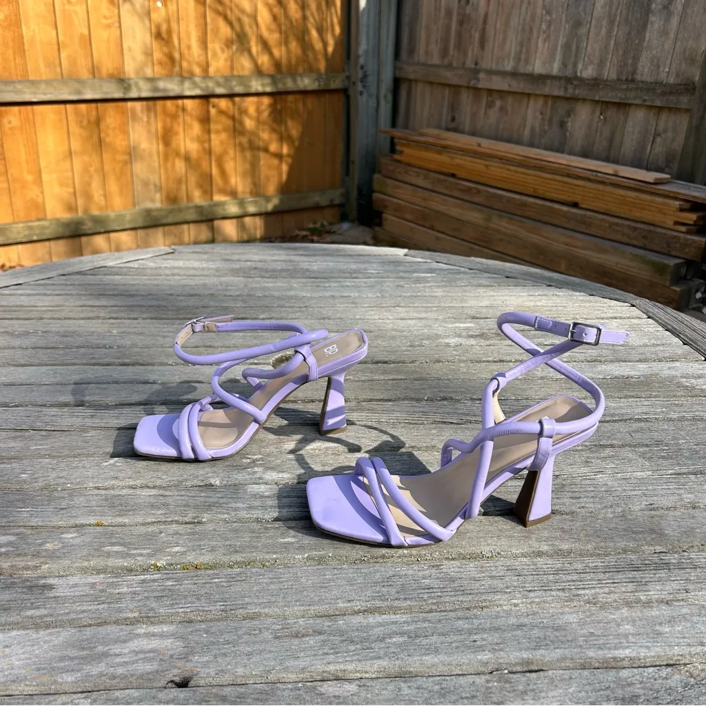 Bp. Ashlyn Purple Square Toe‎ Strappy Heeled Sandals size 6.5 - Image 2