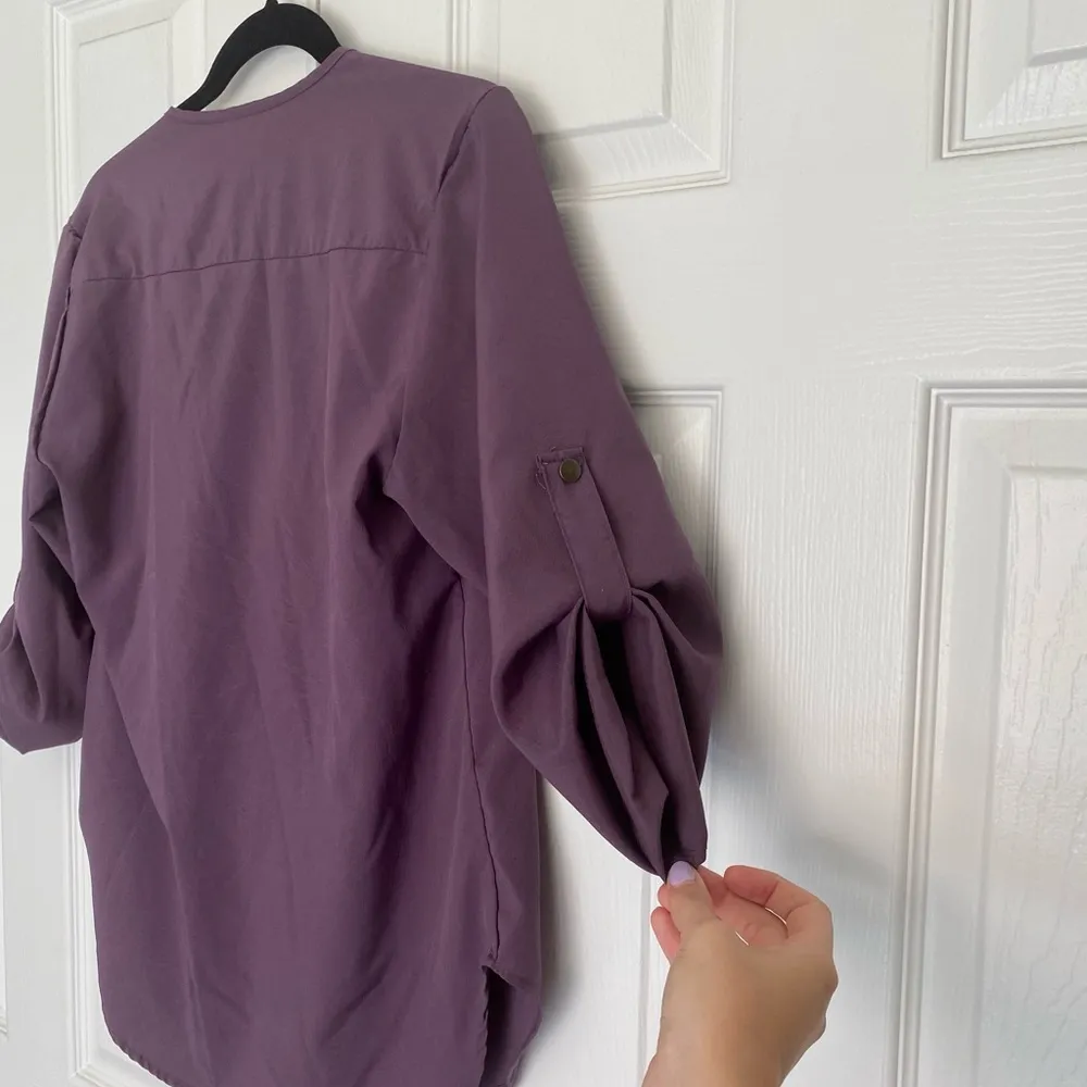 Shasa Plum Purple 3 Qtr Sleeve Blouse - Image 12