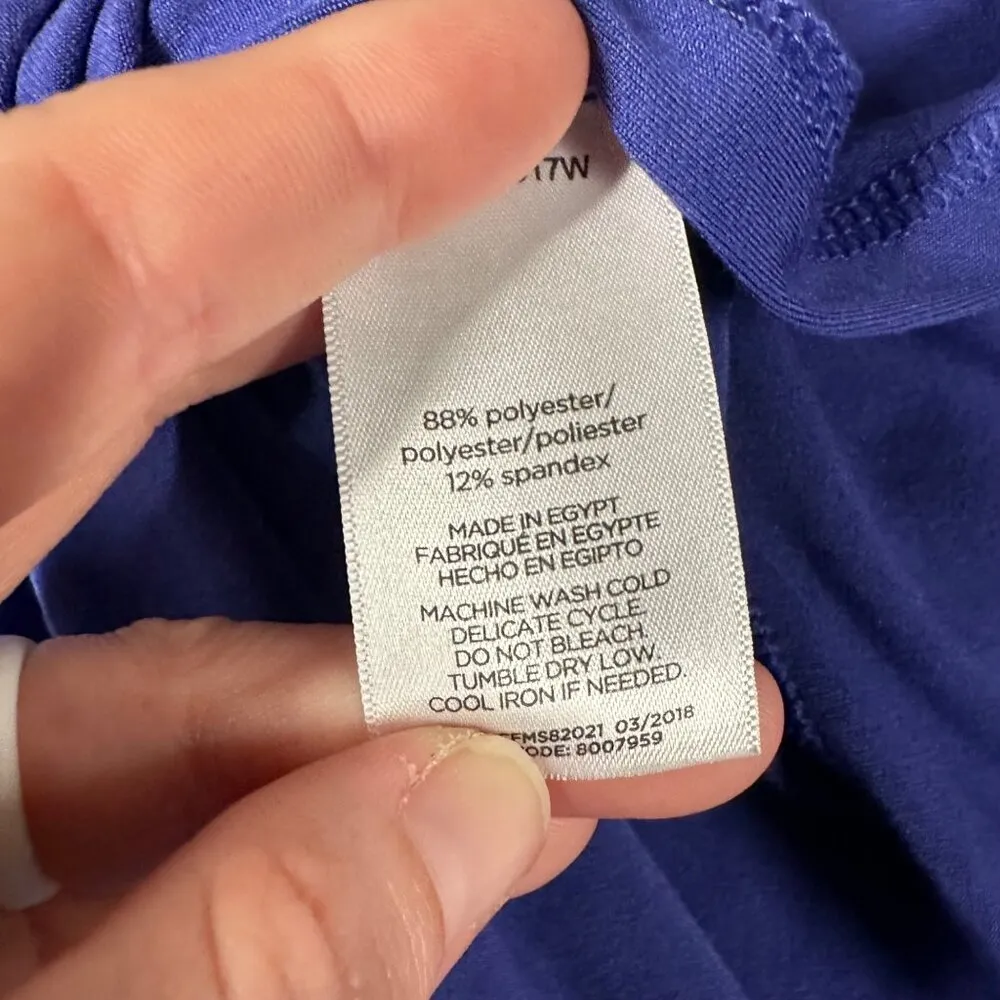 Copper Fit Pro Womens Medium Purple Short Sleeve Round Neck Flowy Shirt - Image 10