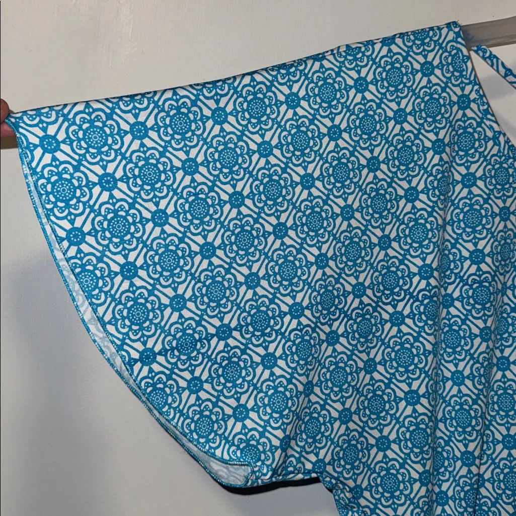 JON & ANNA Short Dolman Sleeve Blouse Top Blue Mandala Print Women’s L Large - Image 6