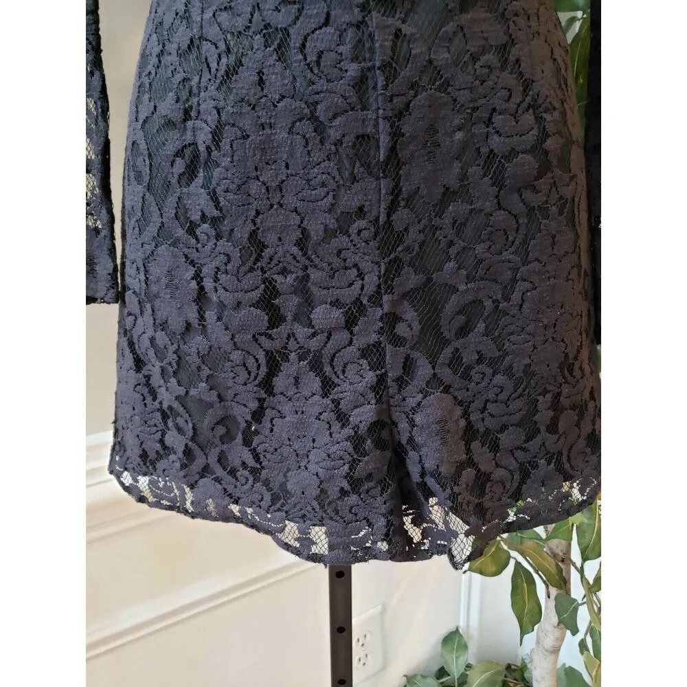 BB Dakota Women's Black Cotton Casual Round Neck Long Sleeve Romper Size 8 - Image 4