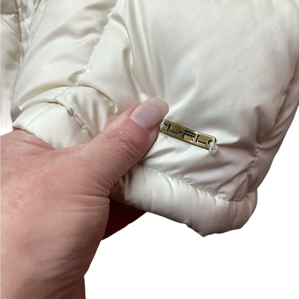 Lauren Ralph Lauren down puffer jacket. Off white. Size Large - Image 7