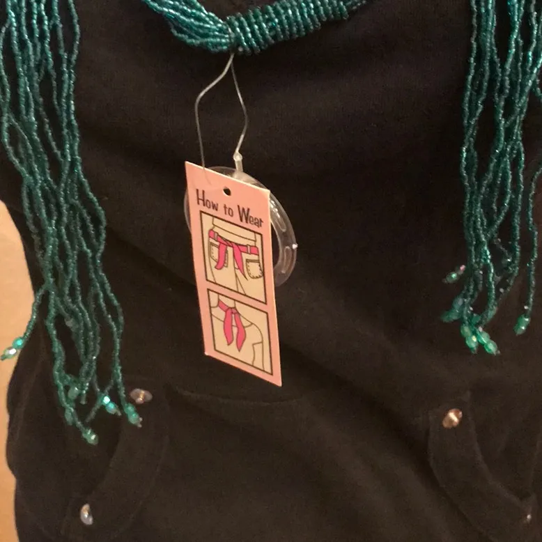 Beaded necklace & belt Green - Image 2