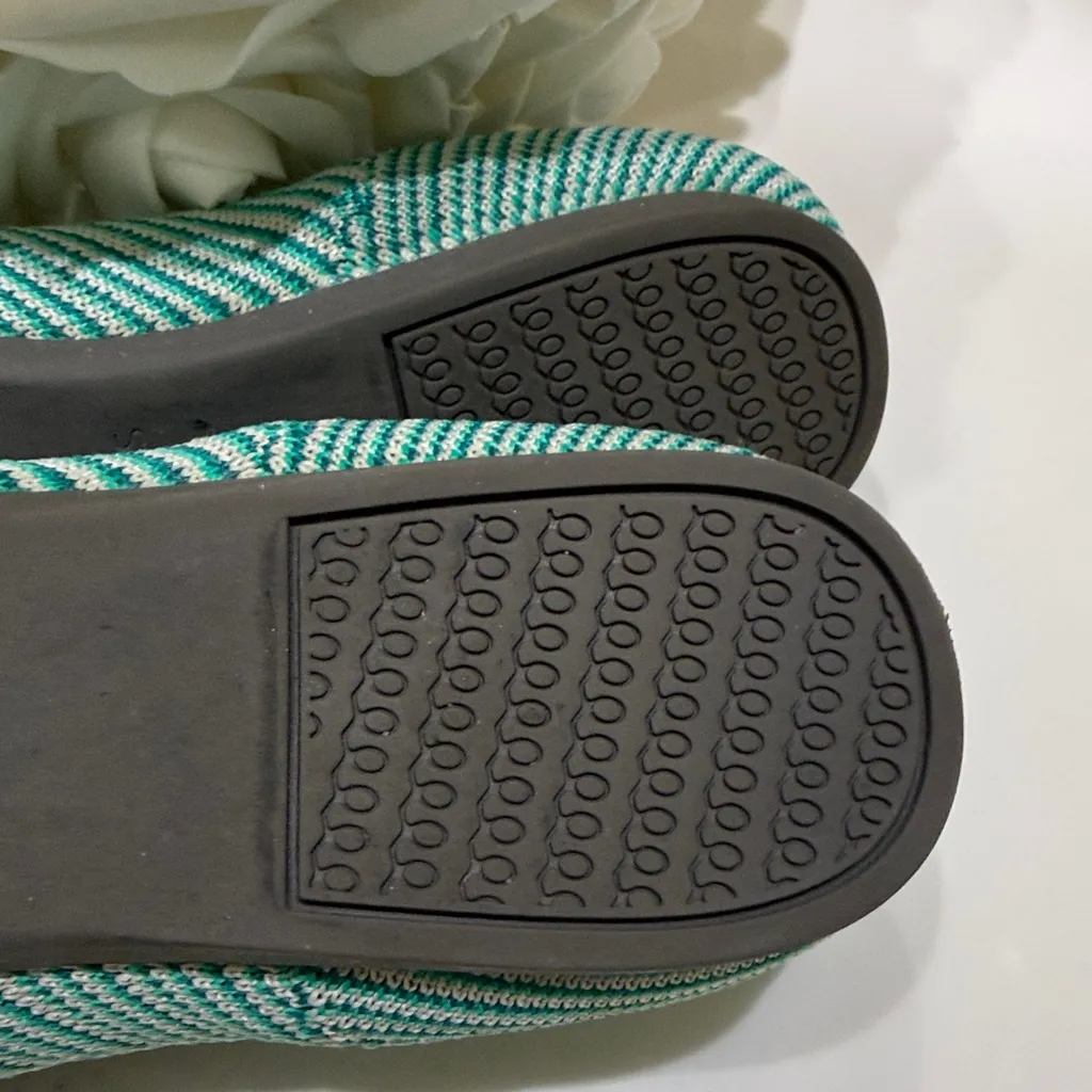 Rothy's The Point Calypso Blue Jade Knit Flats Patchwork Size 8 - Image 5