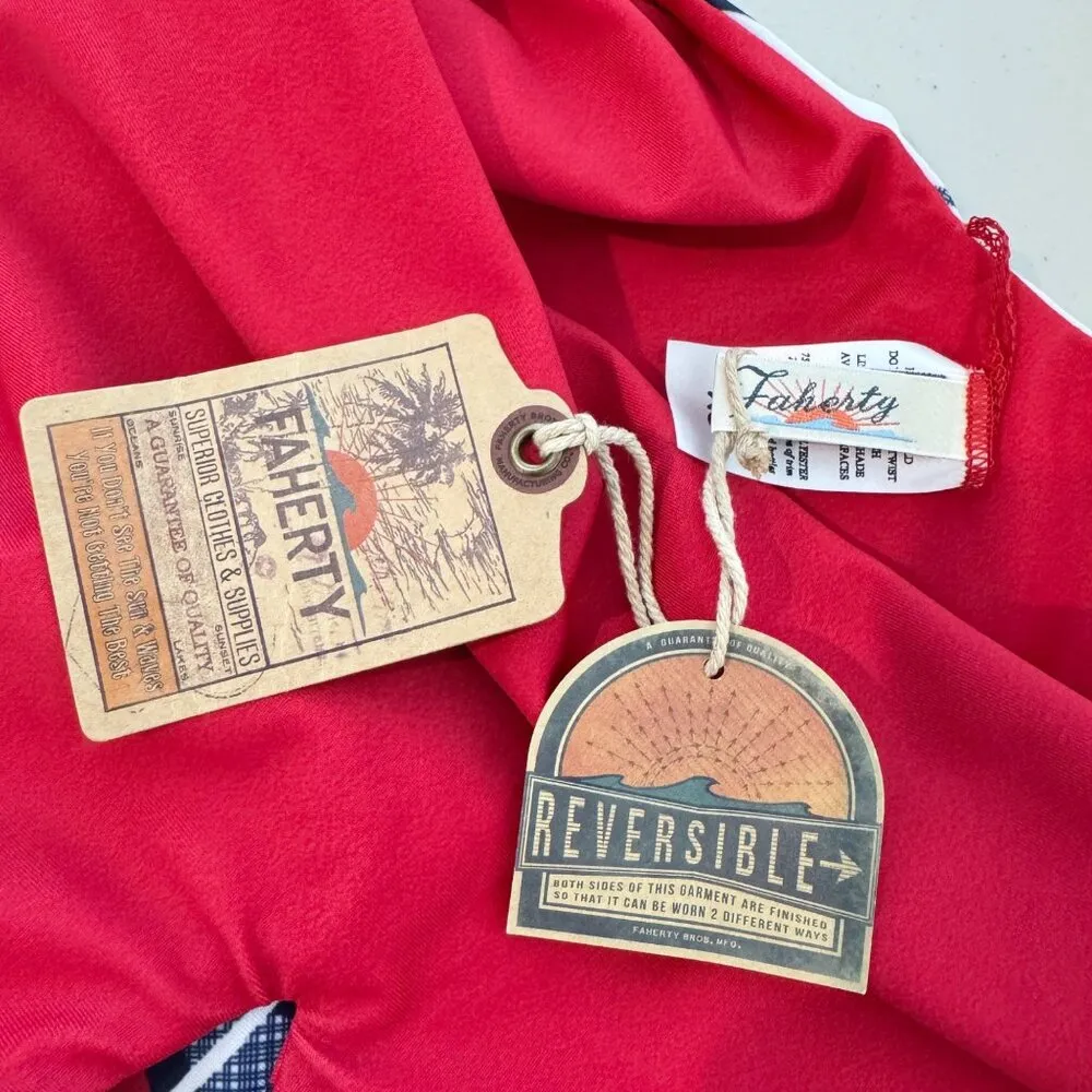 NWT Faherty REVERSIBLE Women's Caicos Bathing Suit in Red White Blue Size XS - Image 4