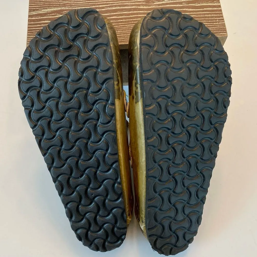 Calceo Butterfly Neutral Tan Clogs Shoe Size 38 7.5 Slip On Handmade Unique Rare - Image 8