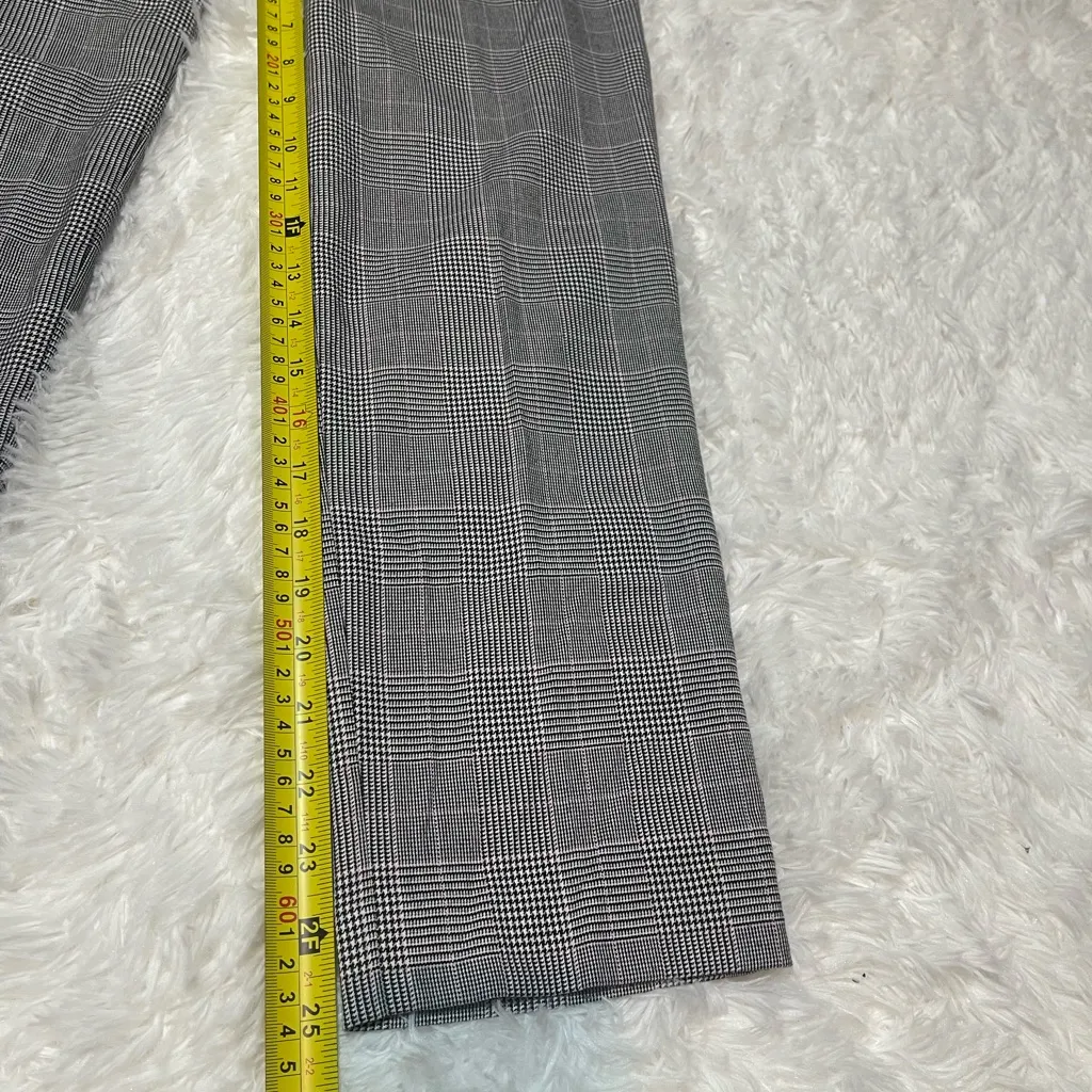 Talbots black white plaid trousers pants slacks hint of pink woman’s 2 PETITE - Image 7
