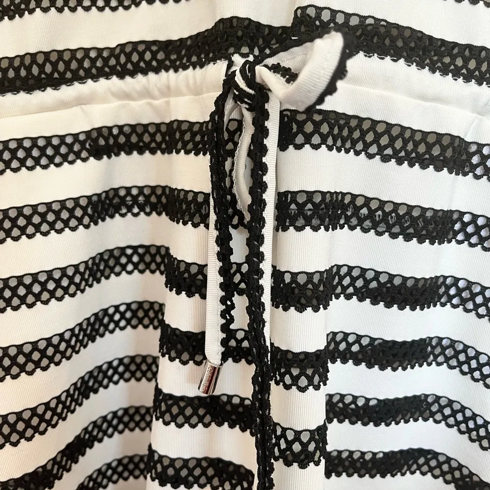Calvin Klein  White/Black Mesh Stripe Beach Swim Coverup Size S/M Resortwear - Image 4