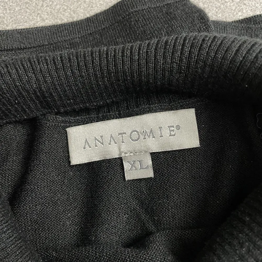 Anatomie Silk Wool Cashmere Sweater XL Black Sleeveless Knit *Flaw/Hole - Image 10