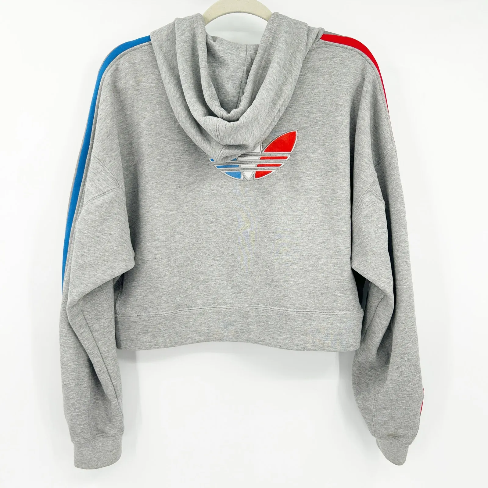Adidas‎ Womens Americana Sporty Lounge Adicolor Tricolor Trefoil Crop Hoodie M - Image 11