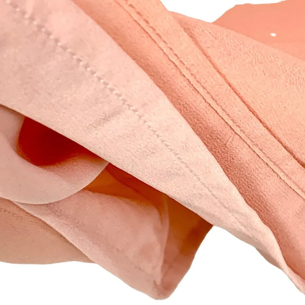 WAYF Peachy Pink Shift Ruffled Mock Neck Swing Sheer Baby Doll Dress Size M - Image 6