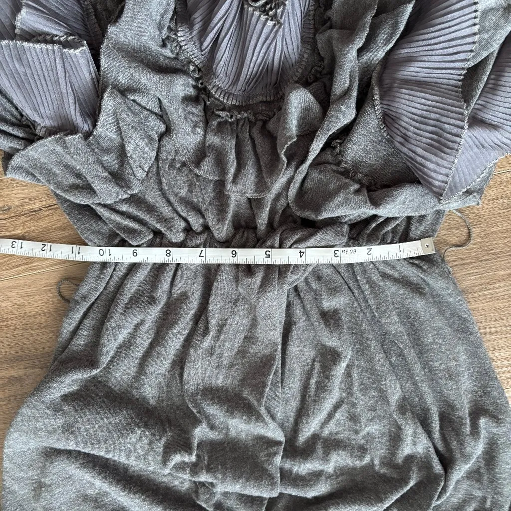 Ryu  Gray Ruffled Long Sleeve Dress - Size Small - Image 6