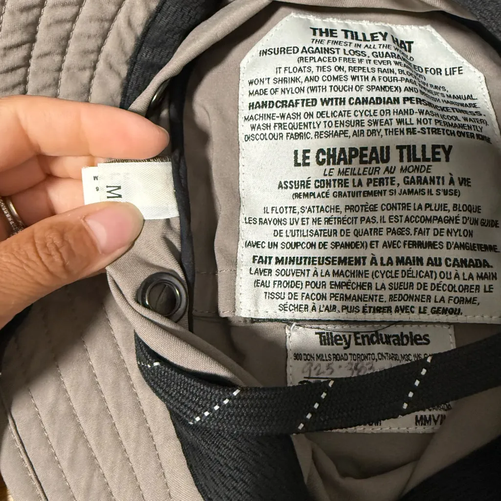 TILLEY LT1B Breathable Nylon Bucket Hat Sun Travel Camping Outdoor Ladies Medium Gray - Image 5