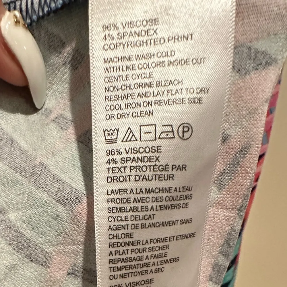 TOMMY BAHAMA TULUM TRANCE TAMBOUR OCEAN DEEP BLUE PINK FLORAL PRINT DRESS S - Image 8