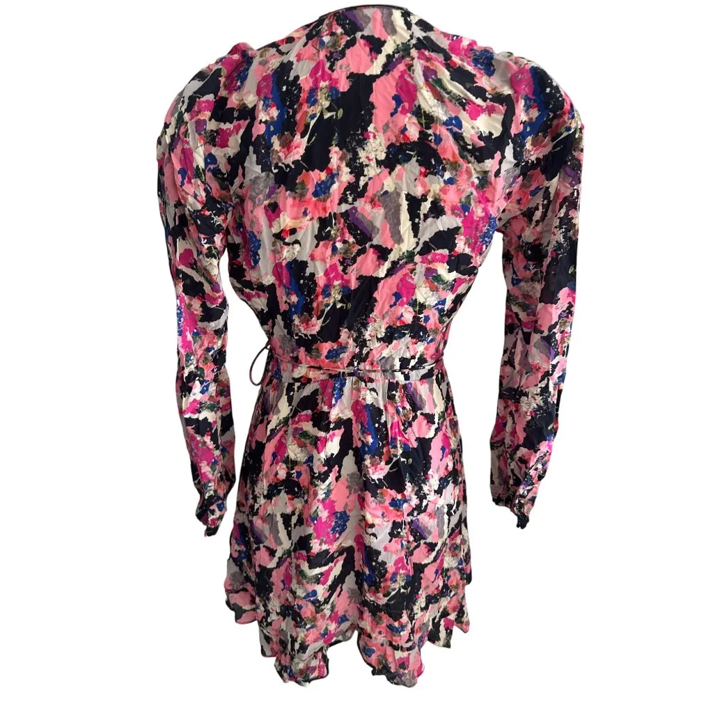 IRO Women's Pink Floral Wrap Dress Size 34 US XS - Image 9