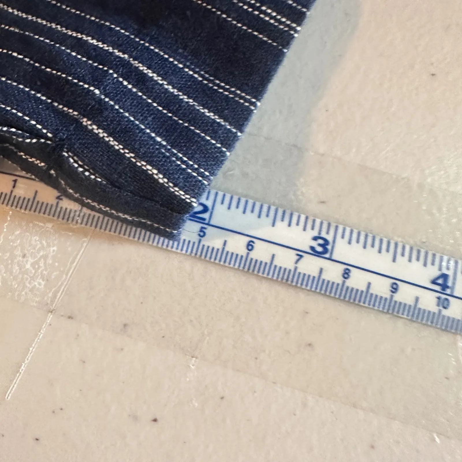 C+J Collections Women's Navy Linen Striped Drawstring Tassel Shorts Size L‎ Blue Size L - Image 10