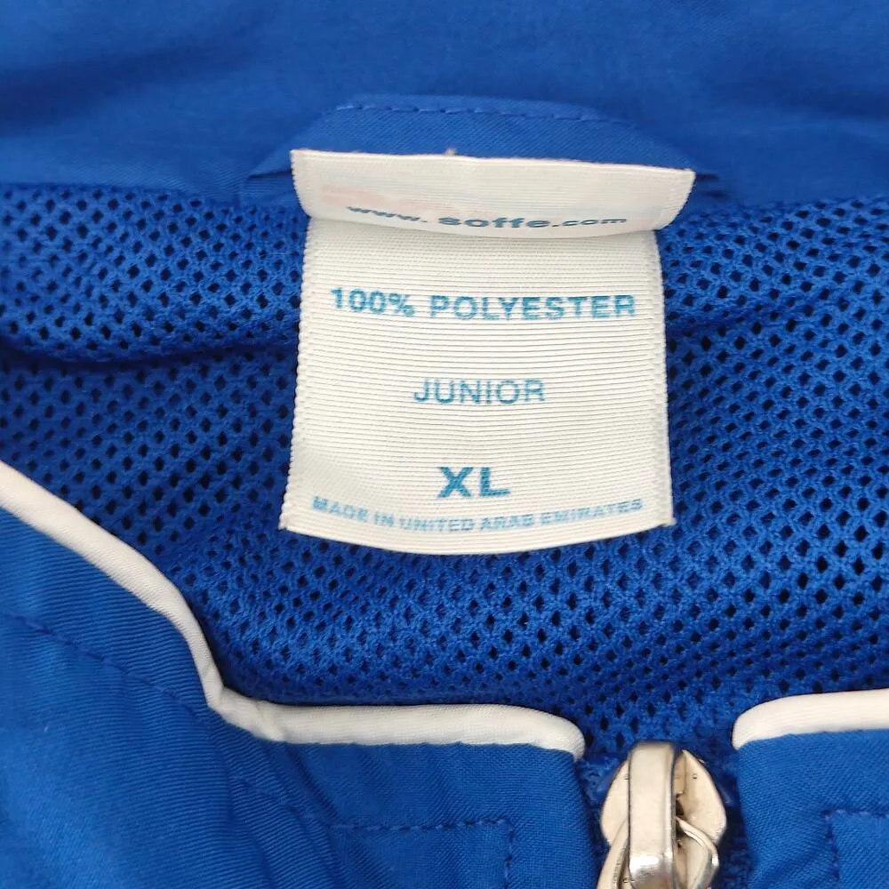 Vintage Soffe Windbreaker Track Jacket Full Zip Blue Vented Junior Xlarge - Image 3