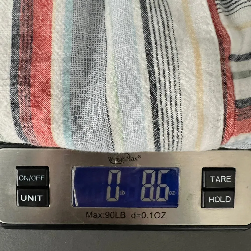 Cj Banks Linen Blend Striped Capri Women's Pull On Beach Pants Size Small Blue - Image 12